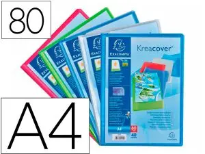 PROTEGE-DOCUMENTS EXACOMPTA KREACOVER CHROMALINE          POLYPROPYLENE SEMI-RIGIDE     24X32CM 80 VUES COLORIS