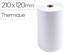 BOBINE THERMIQUE EXACOMPTA TELEX 1 PLI EXTRA BLANC 60G 210X120MM MANDRIN 25MM METRAGE 120M