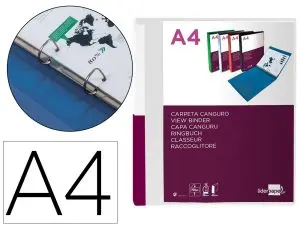 CLASSEUR KANGOUROU LIDERPAPEL 2 ANNEAUX EN D 25MM           POLYPROPYLENE 283X320MM       DOCUMENT A4 COLORIS