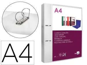 CLASSEUR KANGOUROU LIDERPAPEL 2 ANNEAUX EN D 40MM           POLYPROPYLENE 283X320MM       DOCUMENT A4 COLORIS