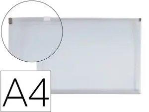 POCHETTE ENVELOPPE LIDERPAPEL POLYPROPYLENE 180 MICRONS A4 210X297MM FERMETURE ECLAIR TRANSPARENT INCOLORE