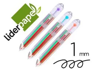 STYLO-BILLE LIDERPAPEL 10 EN 1 POINTE 1MM TRAIT 0.7MM RETRACTABLE