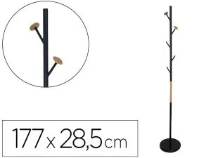 PORTE-MANTEAUX Q-CONNECT 5 PATERES METALLIQUE DETAILS EN BOIS HAUTEUR 177CM