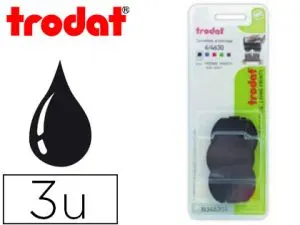 RECHARGE TAMPON TRODAT 4630 NOIR BLISTER 3 UNITÉS
