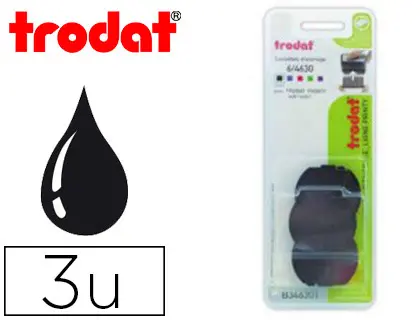 RECHARGE TAMPON TRODAT 4630 NOIR BLISTER 3 UNITÉS