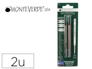 RECHARGE BILLE MONTEVERDE CROSS M POINTE MOYENNE        COLORIS NOIR BLISTER 2 UNITES