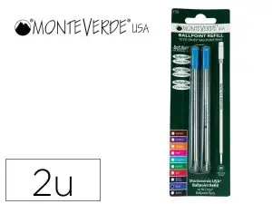 RECHARGE BILLE MONTEVERDE CROSS M POINTE MOYENNE        COLORIS BLEU BLISTER 2 UNITES