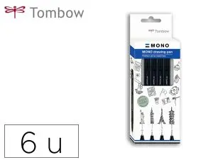 STYLO-FEUTRE TOMBOW MONO DRAWING PEN SET FINE 4 PIECES 005 01 03 05 COLORIS NOIR