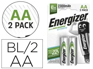 PILE ENERGIZER RECHARGEABLE EXTRÊME HR6 AA 2300 BLISTER 2 UNITÉS
