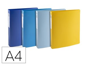 CLASSEUR EXACOMPTA BEE BLUE 4 ANNEAUX 15MM A4 PP DOS 40MM   COLORIS ASSORTIS