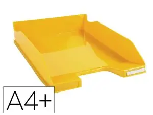 CORBEILLE A COURRIER EXACOMPTA BEE BLUE PLASTIQUE  RECYCLE A4+ SUPERPOSABLE      CAPACITE 500F COLORIS SAFRAN