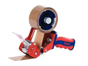 DEVIDOIR TESA MANUEL EMBALLAGE ARMATURE ET LAME METAL POIGNEE ABS COLORIS BLEU + 2 ROULEAUX ADHSEFIS 66MX50MM