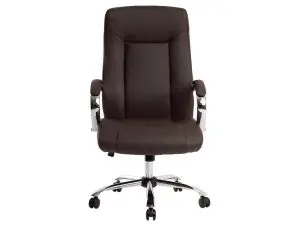 FAUTEUIL DE DIRECTION Q-CONNECT VERONA SIMILI CUIR BASE ACIER CHROME HAUTEUR MAX 1210MM LARGEUR 650MM PROF 730MM MARRON