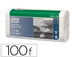 CHIFFON DE NETTOYAGE MULTI-USAGES TORK TECHNOLOGIE EXCELCLEAN ULTRA-RESISTANT 1 PLI 100F 42,8X35,5CM W4 BLANC