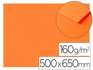 PAPIER DESSIN CLAIREFONTAINE A GRAIN 160G 1 SURFACE        GRAINEE 1 LISSE 50X65CM       PAQUET 25F COLORIS ORANGE