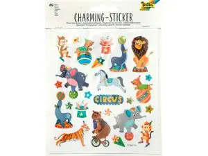 STICKER CHARMING FOLIA CIRCUS 15X17CM 2 FEUILLES ASSORTIES  49 PIECES