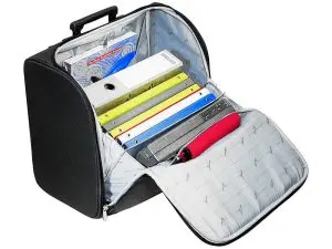 PILOT CASE SIGN ROULETTES NYLON POIGNÉE CUIR NOIR 4 POCHETTES INTÉRIEURES 1 POCHETTE SPÉCIALE 400X440X245MM COLORIS NOIR