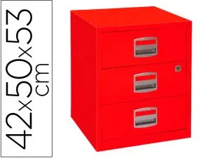 CAISSON MOBILE MT INTERNATIONAL BISLEY METAL 3  TIROIRS COULISSANTS SERRURE   ROULETTES 42X50X53CM COLORIS