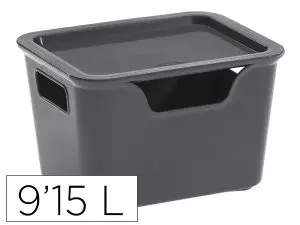 BOITE MULTIRANGEMENT CEP BELLA PP COUVERCLE ET POIGNEES CONTENANCE 9,15L COLORIS GRIS