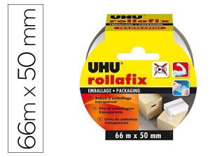 RUBAN EMBALLAGE ROLLAFIX TRANSPARENT 3X66MX50 MM