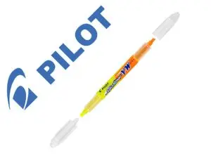 SURLIGNEUR PILOT SPOTLITER VW BEGREEN DOUBLE POINTE MOYENNE ENCRE LIQUIDE COLORIS JAUNE ET ORANGE