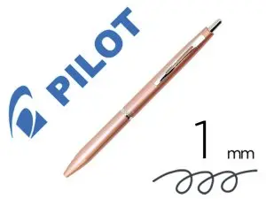 STYLO-BILLE PILOT ACRO 1000 RETRACTABLE POINTE MOYENNE    1MM ENCRE NOIRE RECHARGEABLE  COLORIS ROSE AVEC COFFRET