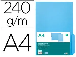 SOUS-CHEMISE LIDERPAPEL PAPIER CARTONNE 240G/M2       DOCUMENT A4 ONGLET INFERIEUR  COLORIS BLEU