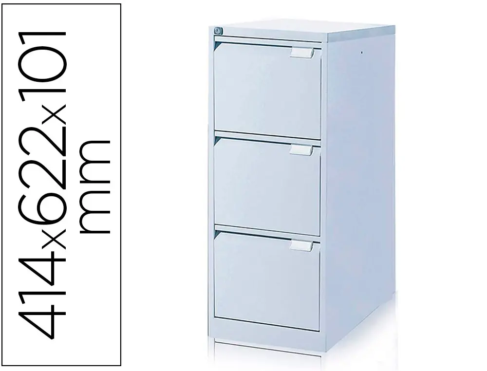 CLASSEUR EOL 3 TIROIRS POUR DOSSIER SUSPENDU 414X622X101MM COLORIS GRIS ALUMINIUM