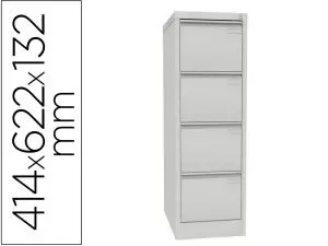 CLASSEUR EOL 4 TIROIRS POUR DOSSIER SUSPENDU 414X622X132MM COLORIS GRIS