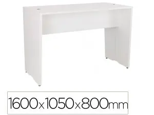 TABLE HAUTE GAUTIER CONNECTEE PANNEAUX MELAMINE BLANC ET DECOR EN BOIS 1600X1050X800MM COLORIS BLANC