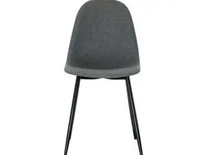 CHAISE MUST DOSSIER ET ASSISE EN TISSU PIEDS EN ACIER LAQUE NOIR LOT DE 2 450X570X540MM COLORIS GRIS