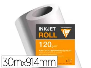 PAPIER CLAIREFONTAINE COUCHE MAT LARGEUR 30MX914MM 120G    APPLICATION JET D'ENCRE       QUALITE PHOTO BOBINE