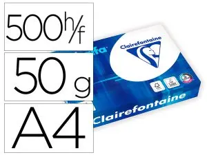 PAPIER CLAIREFONTAINE SMARTPRINT HAUTE QUALITE BLANCHEUR POUR ECRITURE A4 50G BLANC PAQUET 500 FEUILLES