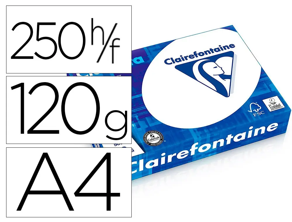 PAPIER CLAIREFONTAINE CLAIRALFA MULTIFONCTION LASER COULEUR HAUTE QUALITE EXTRA BLANC A4 120G/M2 PAQUET 250