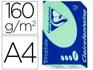 PAPIER CLAIREFONTAINE MULTIFONCTION LASER COULEUR   TROPHE A4 160G /M2 VERT GOLF  PARFAITE OPACITE PAQUET 250