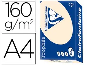 PAPIER CLAIREFONTAINE MULTIFONCTION LASER COULEUR   TROPHE A4 160G /M2 PASTEL     CHAMOIS PARFAITE OPACITE