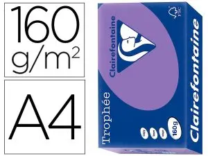 PAPIER CLAIREFONTAINE MULTIFONCTION LASER COULEUR   TROPHE A4 160G/M2VIOLINE      PARFAITE OPACITE PAQUET 250