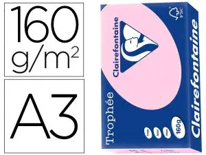 PAPIER CLAIREFONTAINE MULTIFONCTION LASER CLOUEUR   TROPHE A3 160G/M2 ROSE        PARFAITE OPACITE PAQUET 250