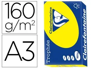 PAPIER CLAIREFONTAINE MULTIFONCTION LASER COULEUR   TROPHE A3 160G/M2 SOLEIL      PARFAITE OPACITE PAQUET 250