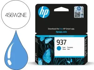 CARTOUCHE HP JET D'ENCRE ORIGINAL 937 4S6W2NE 800 PAGES COLORIS CYAN