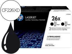 CARTOUCHE LASER HP CF226XD COULERU NOIR 9000 PAG PACK 2UN