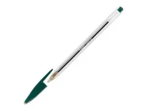 STYLO-BILLE BIC CRISTAL ÉCRITURE MOYENNE 0.5MM ENCRE CLASSIQUE BILLE INDÉFORMABLE CAPUCHON COULEUR ENCRE VERT