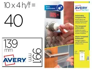 FILMS AVERY ANTIMICROBIENS ADHESIF AMOVIBLE 139X99,1MM   BOITE DE 40