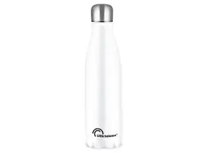 BOUTEILLE ISOTHERME INOX BLANC BRILLANT DOUBLE PAROIS  THERMIQUE INCASSABLE 500 ML