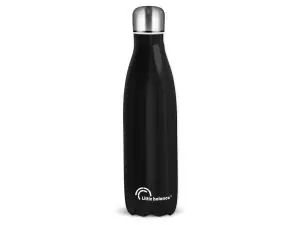 BOUTEILLE ISOTHERME INOX NOIR BRILLANT DOUBLE PAROIS        THERMIQUE INCASSABLE 500 ML