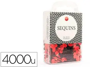 SEQUIN PLAT GRAINE CREATIVE DIAM 6 MM BOITE BROCHABLE DE  4000U COLORIS ROUGE