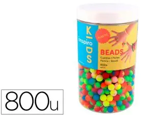 PERLE EN PLASTIQUE RONDES MULTICOLORE FLUOR             DIAMETRE 8MM BOCAL DE 800 UN
