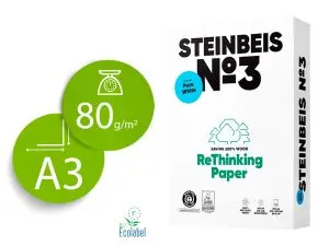 PAPIER STEINBEIS RECYCLE MULTIFONCTION N 3 - 80 GR A3 BLANC