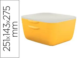 BLOC DE CLASSEMENT LEITZ COSY POLYSTYRENE. COLORIS JAUNE. DIMENSIONS: 251 X 143 X 275MM