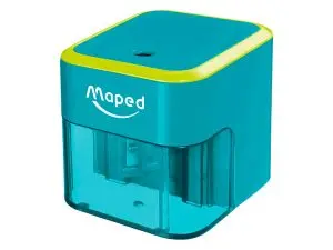 TAILLE-CRAYONS MAPED  LECTRIQUE A PILE 1 TROU      DIAMETRE 6 A 8MM AVEC         RESERVOIR BICOLORE